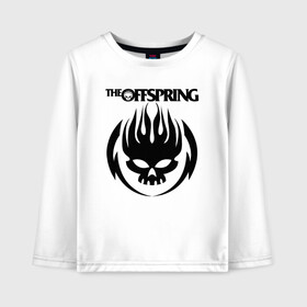Детский лонгслив хлопок с принтом THE OFFSPRING в городе Новоалтайск, 100% хлопок | круглый вырез горловины, полуприлегающий силуэт, длина до линии бедер | america | offspring | the offspring | usa | америка | атом уиллард | грег к | декстер холланд | джеймс лилья | нудлс | огонь | офспринг | оффспринг | пит парада | пламя | рон уэлти | сша | череп