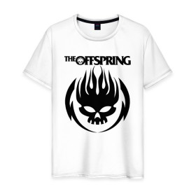 Мужская футболка хлопок с принтом THE OFFSPRING в городе Новоалтайск, 100% хлопок | прямой крой, круглый вырез горловины, длина до линии бедер, слегка спущенное плечо. | america | offspring | the offspring | usa | америка | атом уиллард | грег к | декстер холланд | джеймс лилья | нудлс | огонь | офспринг | оффспринг | пит парада | пламя | рон уэлти | сша | череп