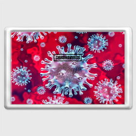 Магнит 45*70 с принтом CORONAVIRUS в городе Новоалтайск, Пластик | Размер: 78*52 мм; Размер печати: 70*45 | Тематика изображения на принте: covid 19 | molecule | абстракция | клетки | коронавирус | медицина | микробы | молекулы | наука | нейрон | нейроны | текстура | текстуры | формула