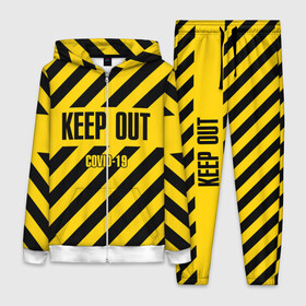 Женский костюм 3D с принтом Keep out в городе Новоалтайск,  |  | coronavirus | forbidden | infection | keep out | tape | virus | yellow black | zone | вирус | вне | жёлто черная | запретная | зона | инфекция | коронавирус | лента | оставайся