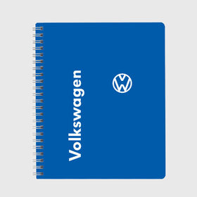 Тетрадь с принтом Volkswagen в городе Новоалтайск, 100% бумага | 48 листов, плотность листов — 60 г/м2, плотность картонной обложки — 250 г/м2. Листы скреплены сбоку удобной пружинной спиралью. Уголки страниц и обложки скругленные. Цвет линий — светло-серый
 | 2020 | car | sport | volkswagen | авто | автомобильные | бренд | вирус | коронавирус | марка | машина | новый лого | спорт | стиль | фольксваген