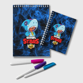 Блокнот с принтом BRAWL STARS LEON SHARK в городе Новоалтайск, 100% бумага | 48 листов, плотность листов — 60 г/м2, плотность картонной обложки — 250 г/м2. Листы скреплены удобной пружинной спиралью. Цвет линий — светло-серый
 | Тематика изображения на принте: 8 bit | 8 бит | bibi | brawl stars | crow | el brown | leon | leon shark | max | mr.p | sally leon | shark | stars | virus | werewolf | акула | биби | вирус | ворон | леон | оборотень | пингвин