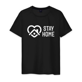 Мужская футболка хлопок с принтом INSTAGRAM (STAY HOME). в городе Новоалтайск, 100% хлопок | прямой крой, круглый вырез горловины, длина до линии бедер, слегка спущенное плечо. | instagram | stay home | дистанция | инстаграм | логотип | лучше дома | остаться дома | сиди дома