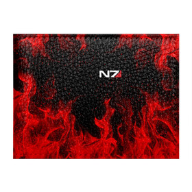 Обложка для студенческого билета с принтом MASS EFFECT N7 в городе Новоалтайск, натуральная кожа | Размер: 11*8 см; Печать на всей внешней стороне | Тематика изображения на принте: bioware | n7 | shepard | броня | жнецы | костюм | масс эффект | н7 | стальная броня | шепард | эффект массы