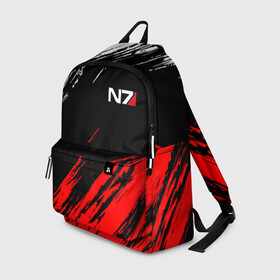 Рюкзак 3D с принтом MASS EFFECT N7 | МАСС ЭФФЕКТ Н7 в городе Новоалтайск, 100% полиэстер | лямки с регулируемой длиной, сверху петелька, чтобы рюкзак можно было повесить на вешалку. Основное отделение закрывается на молнию, как и внешний карман. Внутри два дополнительных кармана, один из которых закрывается на молнию. По бокам два дополнительных кармашка | Тематика изображения на принте: abstraction | bioware | geometry | hexagon | n7 | neon | shepard | stripes | texture | triangle | абстракция | броня | брызги | геометрия | жнецы | костюм | краски | масс эффект | н7 | неон | неоновый | соты | стальная броня 