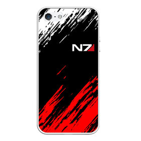 Чехол для iPhone 5/5S матовый с принтом MASS EFFECT N7 в городе Новоалтайск, Силикон | Область печати: задняя сторона чехла, без боковых панелей | abstraction | bioware | geometry | hexagon | n7 | neon | shepard | stripes | texture | triangle | абстракция | броня | брызги | геометрия | жнецы | костюм | краски | масс эффект | н7 | неон | неоновый | соты | стальная броня 