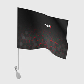 Флаг для автомобиля с принтом MASS EFFECT N7 | МАСС ЭФФЕКТ Н7 в городе Новоалтайск, 100% полиэстер | Размер: 30*21 см | bioware | n7 | shepard | броня | жнецы | костюм | масс эффект | н7 | стальная броня | шепард | эффект массы