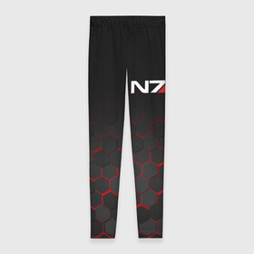 Леггинсы 3D с принтом MASS EFFECT N7 МАСС ЭФФЕКТ Н7 в городе Новоалтайск, 80% полиэстер, 20% эластан | Эластичный пояс, зауженные к низу, низкая посадка | bioware | n7 | shepard | броня | жнецы | костюм | масс эффект | н7 | стальная броня | шепард | эффект массы