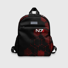 Детский рюкзак 3D с принтом MASS EFFECT N7 в городе Новоалтайск, 100% полиэстер | лямки с регулируемой длиной, сверху петелька, чтобы рюкзак можно было повесить на вешалку. Основное отделение закрывается на молнию, как и внешний карман. Внутри дополнительный карман. По бокам два дополнительных кармашка | Тематика изображения на принте: bioware | n7 | shepard | броня | жнецы | костюм | масс эффект | н7 | стальная броня | шепард | эффект массы