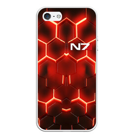 Чехол для iPhone 5/5S матовый с принтом MASS EFFECT N7 в городе Новоалтайск, Силикон | Область печати: задняя сторона чехла, без боковых панелей | bioware | n7 | shepard | броня | жнецы | костюм | масс эффект | н7 | стальная броня | шепард | эффект массы