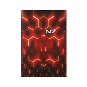 Обложка для паспорта матовая кожа с принтом MASS EFFECT N7 в городе Новоалтайск, натуральная матовая кожа | размер 19,3 х 13,7 см; прозрачные пластиковые крепления | Тематика изображения на принте: bioware | n7 | shepard | броня | жнецы | костюм | масс эффект | н7 | стальная броня | шепард | эффект массы