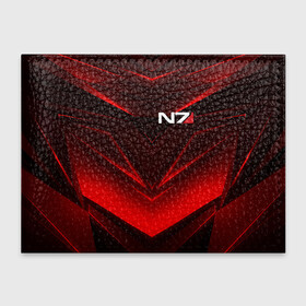 Обложка для студенческого билета с принтом MASS EFFECT N7 в городе Новоалтайск, натуральная кожа | Размер: 11*8 см; Печать на всей внешней стороне | Тематика изображения на принте: bioware | n7 | shepard | броня | жнецы | костюм | масс эффект | н7 | стальная броня | шепард | эффект массы