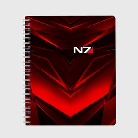 Тетрадь с принтом MASS EFFECT N7 в городе Новоалтайск, 100% бумага | 48 листов, плотность листов — 60 г/м2, плотность картонной обложки — 250 г/м2. Листы скреплены сбоку удобной пружинной спиралью. Уголки страниц и обложки скругленные. Цвет линий — светло-серый
 | bioware | n7 | shepard | броня | жнецы | костюм | масс эффект | н7 | стальная броня | шепард | эффект массы