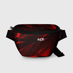 Поясная сумка 3D с принтом MASS EFFECT N7 в городе Новоалтайск, 100% полиэстер | плотная ткань, ремень с регулируемой длиной, внутри несколько карманов для мелочей, основное отделение и карман с обратной стороны сумки застегиваются на молнию | bioware | n7 | shepard | броня | жнецы | костюм | масс эффект | н7 | стальная броня | шепард | эффект массы