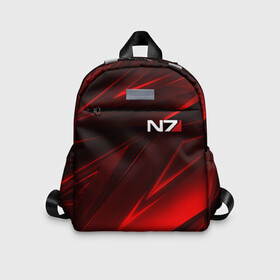 Детский рюкзак 3D с принтом MASS EFFECT N7 в городе Новоалтайск, 100% полиэстер | лямки с регулируемой длиной, сверху петелька, чтобы рюкзак можно было повесить на вешалку. Основное отделение закрывается на молнию, как и внешний карман. Внутри дополнительный карман. По бокам два дополнительных кармашка | Тематика изображения на принте: bioware | n7 | shepard | броня | жнецы | костюм | масс эффект | н7 | стальная броня | шепард | эффект массы