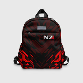 Детский рюкзак 3D с принтом MASS EFFECT N7 в городе Новоалтайск, 100% полиэстер | лямки с регулируемой длиной, сверху петелька, чтобы рюкзак можно было повесить на вешалку. Основное отделение закрывается на молнию, как и внешний карман. Внутри дополнительный карман. По бокам два дополнительных кармашка | Тематика изображения на принте: bioware | n7 | shepard | броня | жнецы | костюм | масс эффект | н7 | стальная броня | шепард | эффект массы