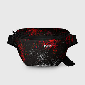 Поясная сумка 3D с принтом MASS EFFECT N7 в городе Новоалтайск, 100% полиэстер | плотная ткань, ремень с регулируемой длиной, внутри несколько карманов для мелочей, основное отделение и карман с обратной стороны сумки застегиваются на молнию | bioware | n7 | shepard | броня | жнецы | костюм | масс эффект | н7 | стальная броня | шепард | эффект массы