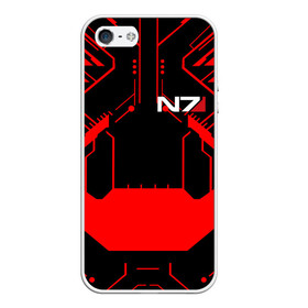 Чехол для iPhone 5/5S матовый с принтом MASS EFFECT N7 в городе Новоалтайск, Силикон | Область печати: задняя сторона чехла, без боковых панелей | bioware | n7 | shepard | броня | жнецы | костюм | масс эффект | н7 | стальная броня | шепард | эффект массы