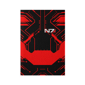 Обложка для паспорта матовая кожа с принтом MASS EFFECT N7 в городе Новоалтайск, натуральная матовая кожа | размер 19,3 х 13,7 см; прозрачные пластиковые крепления | Тематика изображения на принте: bioware | n7 | shepard | броня | жнецы | костюм | масс эффект | н7 | стальная броня | шепард | эффект массы