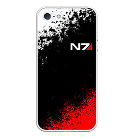 Чехол для iPhone 5/5S матовый с принтом MASS EFFECT N7 в городе Новоалтайск, Силикон | Область печати: задняя сторона чехла, без боковых панелей | bioware | n7 | shepard | броня | жнецы | костюм | масс эффект | н7 | стальная броня | шепард | эффект массы