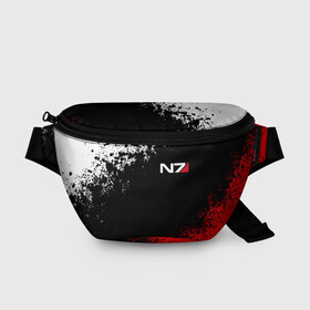 Поясная сумка 3D с принтом MASS EFFECT N7 в городе Новоалтайск, 100% полиэстер | плотная ткань, ремень с регулируемой длиной, внутри несколько карманов для мелочей, основное отделение и карман с обратной стороны сумки застегиваются на молнию | bioware | n7 | shepard | броня | жнецы | костюм | масс эффект | н7 | стальная броня | шепард | эффект массы