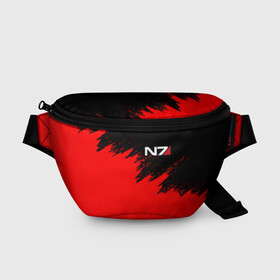 Поясная сумка 3D с принтом MASS EFFECT N7 в городе Новоалтайск, 100% полиэстер | плотная ткань, ремень с регулируемой длиной, внутри несколько карманов для мелочей, основное отделение и карман с обратной стороны сумки застегиваются на молнию | bioware | n7 | shepard | броня | жнецы | костюм | масс эффект | н7 | стальная броня | шепард | эффект массы
