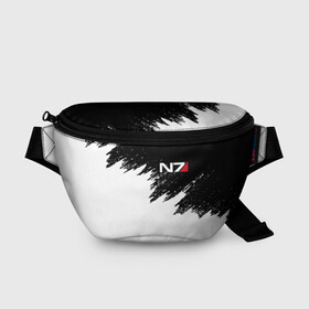 Поясная сумка 3D с принтом MASS EFFECT N7 в городе Новоалтайск, 100% полиэстер | плотная ткань, ремень с регулируемой длиной, внутри несколько карманов для мелочей, основное отделение и карман с обратной стороны сумки застегиваются на молнию | bioware | n7 | shepard | броня | жнецы | костюм | масс эффект | н7 | стальная броня | шепард | эффект массы