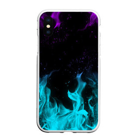 Чехол для iPhone XS Max матовый с принтом НЕОНОВЫЙ ОГОНЬ NEON FIRE в городе Новоалтайск, Силикон | Область печати: задняя сторона чехла, без боковых панелей | bright | fire | flame | heat | light | neon | wildfire | искры | неон | огненный | огонь | пламя | пожар