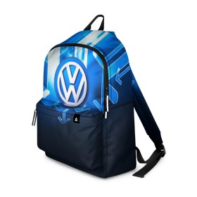 Рюкзак 3D с принтом VOLKSWAGEN в городе Новоалтайск, 100% полиэстер | лямки с регулируемой длиной, сверху петелька, чтобы рюкзак можно было повесить на вешалку. Основное отделение закрывается на молнию, как и внешний карман. Внутри два дополнительных кармана, один из которых закрывается на молнию. По бокам два дополнительных кармашка | Тематика изображения на принте: 