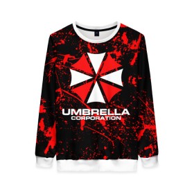 Женский свитшот 3D с принтом Umbrella Corporation. в городе Новоалтайск, 100% полиэстер с мягким внутренним слоем | круглый вырез горловины, мягкая резинка на манжетах и поясе, свободная посадка по фигуре | resident evil | umbrella corporation | амбрелла | амбрелла корпорейшн | вирус | вымышленная военная и фармацевтическая корпорация | игра | умбрелла