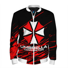 Мужской бомбер 3D с принтом Umbrella Corporation. в городе Новоалтайск, 100% полиэстер | застегивается на молнию, по бокам два кармана без застежек, по низу бомбера и на воротнике - эластичная резинка | Тематика изображения на принте: resident evil | umbrella corporation | амбрелла | амбрелла корпорейшн | вирус | вымышленная военная и фармацевтическая корпорация | игра | умбрелла