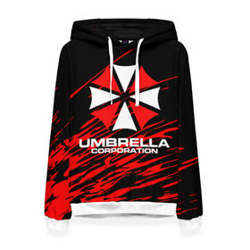 Женская толстовка 3D с принтом Umbrella Corporation. в городе Новоалтайск, 100% полиэстер  | двухслойный капюшон со шнурком для регулировки, мягкие манжеты на рукавах и по низу толстовки, спереди карман-кенгуру с мягким внутренним слоем. | resident evil | umbrella corporation | амбрелла | амбрелла корпорейшн | вирус | вымышленная военная и фармацевтическая корпорация | игра | умбрелла