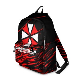 Рюкзак 3D с принтом Umbrella Corporation. в городе Новоалтайск, 100% полиэстер | лямки с регулируемой длиной, сверху петелька, чтобы рюкзак можно было повесить на вешалку. Основное отделение закрывается на молнию, как и внешний карман. Внутри два дополнительных кармана, один из которых закрывается на молнию. По бокам два дополнительных кармашка | resident evil | umbrella corporation | амбрелла | амбрелла корпорейшн | вирус | вымышленная военная и фармацевтическая корпорация | игра | умбрелла