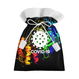 Подарочный 3D мешок с принтом COVID-19 NEW в городе Новоалтайск, 100% полиэстер | Размер: 29*39 см | Тематика изображения на принте: covid 19 | molecule | абстракция | клетки | коронавирус | медицина | микробы | молекулы | наука | нейрон | нейроны | текстура | текстуры | формула