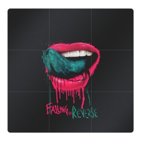 Магнитный плакат 3Х3 с принтом Falling in Reverse в городе Новоалтайск, Полимерный материал с магнитным слоем | 9 деталей размером 9*9 см | falling in reverse | gold | lips | mouth | rock | ronnie radke | teeth | tongue | губы | золото | зубы | рок | ронни радке | рот | язык