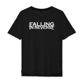 Мужская футболка хлопок Oversize с принтом Falling in Reverse в городе Новоалтайск, 100% хлопок | свободный крой, круглый ворот, “спинка” длиннее передней части | falling in reverse | logo | rock | ronnie radke | лого | рок | ронни радке
