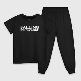 Детская пижама хлопок с принтом Falling in Reverse в городе Новоалтайск, 100% хлопок |  брюки и футболка прямого кроя, без карманов, на брюках мягкая резинка на поясе и по низу штанин
 | falling in reverse | logo | rock | ronnie radke | лого | рок | ронни радке