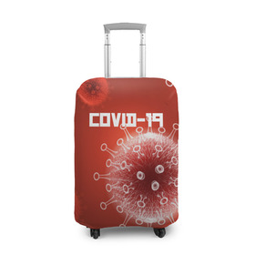 Чехол для чемодана 3D с принтом COVID-19 в городе Новоалтайск, 86% полиэфир, 14% спандекс | двустороннее нанесение принта, прорези для ручек и колес | covid 19 | molecule | абстракция | клетки | коронавирус | медицина | микробы | молекулы | наука | нейрон | нейроны | текстура | текстуры | формула
