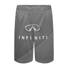 Детские спортивные шорты 3D с принтом Infiniti. в городе Новоалтайск,  100% полиэстер
 | пояс оформлен широкой мягкой резинкой, ткань тянется
 | abstract | auto | car | geometry | infiniti | sport | texture | абстракция | авто | автомобиль | автомобильные | бренд | геометрия | инфинити | классика | марка | машины | спорт | текстура