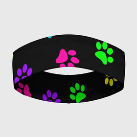 Повязка на голову 3D с принтом ЛАПКИ в городе Новоалтайск,  |  | animals | cat | dog | footprints | paws | prints | wolf | волк | животные | кот | лапы | отпечатки | следы | собака