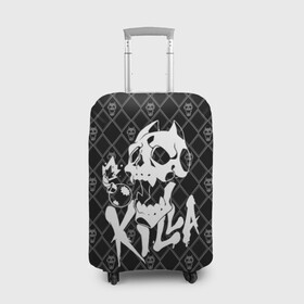 Чехол для чемодана 3D с принтом KILLER QUEEN белая на черном в городе Новоалтайск, 86% полиэфир, 14% спандекс | двустороннее нанесение принта, прорези для ручек и колес | adventure | jojo | jojo s bizarre | jojo’s bizarre adventure | killer queen | yare yare daze | аниме | джоджо | манга | невероятные приключения джоджо | яре яре дазе