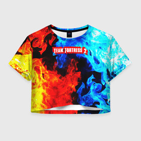 Женская футболка Crop-top 3D с принтом TEAM FORTRESS 2 в городе Новоалтайск, 100% полиэстер | круглая горловина, длина футболки до линии талии, рукава с отворотами | characters | demoman | engineer | heavy | medic | pyro | sniper | soldier | spy | team fortress 2 | медик | персонажи | поджигатель | подрывник | пулеметчик | разведчик | снайпер | солдат | шпион