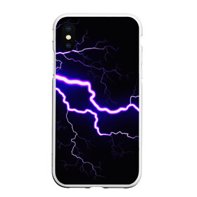 Чехол для iPhone XS Max матовый с принтом УДАР МОЛНИИ в городе Новоалтайск, Силикон | Область печати: задняя сторона чехла, без боковых панелей | storm | textures | zippy | искры | молния | текстуры | фон | шторм