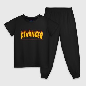 Детская пижама хлопок с принтом STRANGER THINGS в городе Новоалтайск, 100% хлопок |  брюки и футболка прямого кроя, без карманов, на брюках мягкая резинка на поясе и по низу штанин
 | 011 | eleven | season 3 | stranger things | stranger things season 3 | thrasher | одиннадцать | очень странные дела | очень странные дела 3 | очень странные дела 3 сезон | трэшер