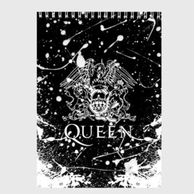 Скетчбук с принтом QUEEN в городе Новоалтайск, 100% бумага
 | 48 листов, плотность листов — 100 г/м2, плотность картонной обложки — 250 г/м2. Листы скреплены сверху удобной пружинной спиралью | queen | британская рок группа | квин | куин | кьюин | мистер робот | музыка | рами малек | рок | рок музыка | фредди меркьюри
