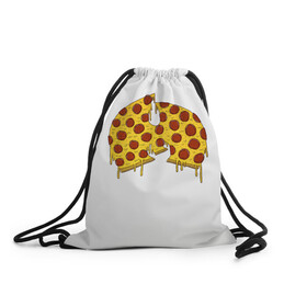 Рюкзак-мешок 3D с принтом Pizza Clan в городе Новоалтайск, 100% полиэстер | плотность ткани — 200 г/м2, размер — 35 х 45 см; лямки — толстые шнурки, застежка на шнуровке, без карманов и подкладки | ghostface | method man | pizza | rap | rza | wu tang | ву танг | еда | метод мен | пицца | рэп