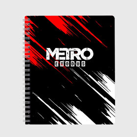 Тетрадь с принтом METRO EXODUS в городе Новоалтайск, 100% бумага | 48 листов, плотность листов — 60 г/м2, плотность картонной обложки — 250 г/м2. Листы скреплены сбоку удобной пружинной спиралью. Уголки страниц и обложки скругленные. Цвет линий — светло-серый
 | exodus | horror | metro 2033 | metro exodus | sparta | survival | артём | игры | исход | метро | метро 2035 | спарта | спартанцы