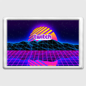 Магнит 45*70 с принтом Twitch  в городе Новоалтайск, Пластик | Размер: 78*52 мм; Размер печати: 70*45 | game | gamer | logo | trend | twitch | twitties | игры | логотип | мода | надписи | стрим | твитч | тренд