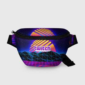 Поясная сумка 3D с принтом Twitch  в городе Новоалтайск, 100% полиэстер | плотная ткань, ремень с регулируемой длиной, внутри несколько карманов для мелочей, основное отделение и карман с обратной стороны сумки застегиваются на молнию | game | gamer | logo | trend | twitch | twitties | игры | логотип | мода | надписи | стрим | твитч | тренд