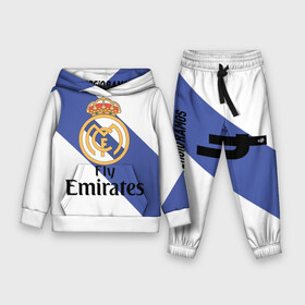 Детский костюм 3D (с толстовкой) с принтом Реал в городе Новоалтайск,  |  | real madrid | испания | королевский клуб | мадрид | номер 4 | реал | серхио рамос | футбол